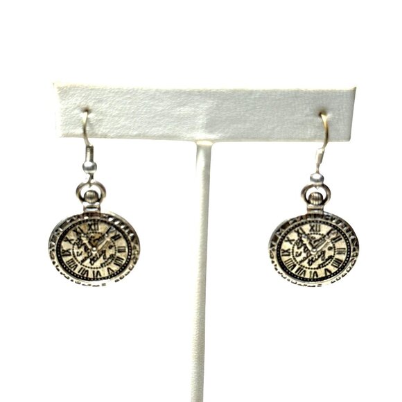 Vintage Style Dangle Earrings Sunburst and Clockface Design Boho Jewelry Gift - Picture 7 of 9